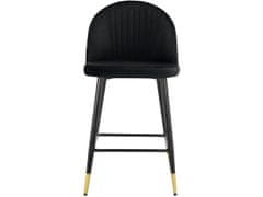 Danish Style Barové stoličky Marlis (SET 2 ks), zamat, čierna
