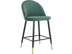 Danish Style Barové stoličky Marlis (SET 2 ks), zamat, zelená