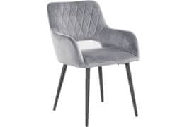 Danish Style Jedálenská stolička Franca (SET 2 ks) zamat, šedá