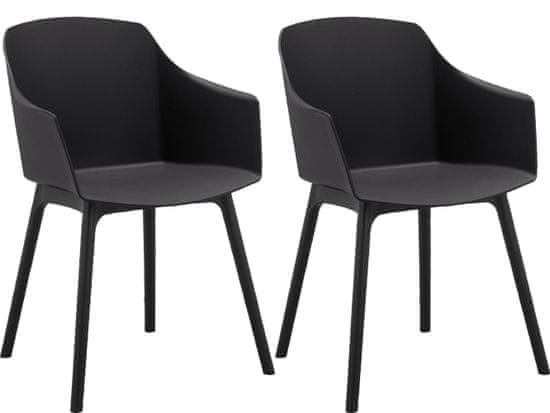 Danish Style Jedálenská stolička Bora (SET 2 ks), plast, čierna
