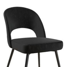 Danish Style Jedálenská stolička Chantal, zamat, čierna