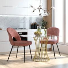 Danish Style Jedálenská stolička Chantal, zamat, ružová