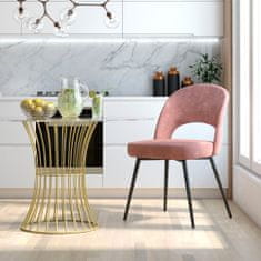 Danish Style Jedálenská stolička Chantal, zamat, ružová