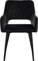 Danish Style Jedálenská stolička Franca (SET 2 ks) zamat, čierna