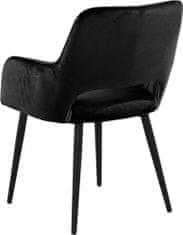 Danish Style Jedálenská stolička Franca (SET 2 ks) zamat, čierna