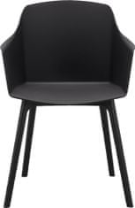 Danish Style Jedálenská stolička Bora (SET 2 ks), plast, čierna
