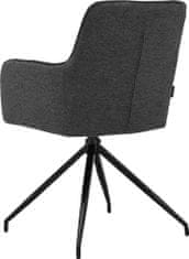 Danish Style Jedálenská stolička Zaria (SET 2 ks), textil, tmavo šedá