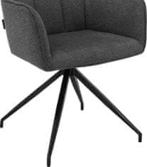 Danish Style Jedálenská stolička Zaria (SET 2 ks), textil, tmavo šedá