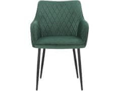 Danish Style Jedálenská stolička Elvira (SET 2 ks), zamat, zelená