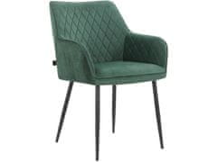 Danish Style Jedálenská stolička Elvira (SET 2 ks), zamat, zelená