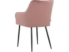 Danish Style Jedálenská stolička Elvira (SET 2 ks), zamat, ružová