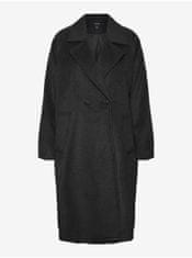 Vero Moda Čierny dámsky kabát s prímesou vlny VERO MODA Hazel L