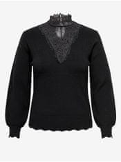 Only Carmakoma Čierny dámsky sveter s čipkou ONLY CARMAKOMA Rebecca 54