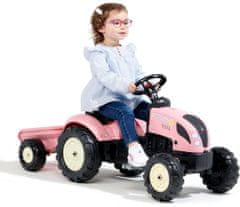 Šliapací traktor Country Star s valníkom ružový