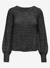 Jacqueline de Yong Tmavosivý dámsky vzorovaný sveter JDY Noora M