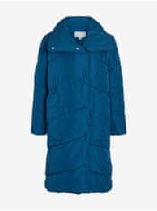 VILA Modrý dámsky zimný prešívaný kabát VILA Vipauli XS