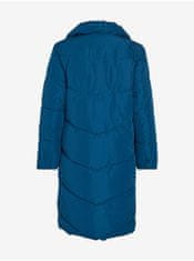 VILA Modrý dámsky zimný prešívaný kabát VILA Vipauli M