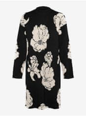 Vero Moda Bielo-čierne dámske kvetované svetrové šaty VERO MODA Flora XS