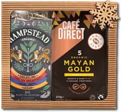 Cafédirect Dárkový balíček Mayan Gold zrnková káva 227 g a selekce černých čajů 20 ks