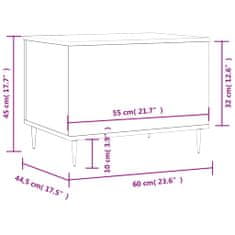 Vidaxl Konferenčný stolík biely 60x44,5x45 cm spracované drevo