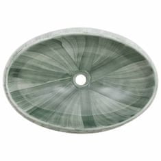 Vidaxl Umývadlo na dosku zelené oválne 59x40x15 cm keramické