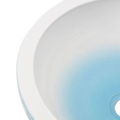 Vidaxl Umývadlo na dosku bielo-modré okrúhle Φ41x14 cm keramické