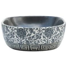 Vidaxl Umývadlo na dosku, čierno modré, oválne 47x33x13 cm, keramika