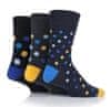 Pánske 3 páry módne ponožky Gentle Grip farebné COLOUR SPOTS nesťahujúce