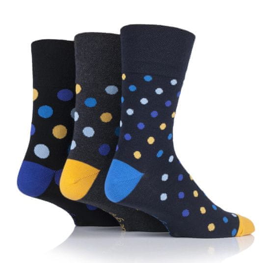 Gentle Grip Pánske 3 páry módne ponožky Gentle Grip farebné COLOUR SPOTS nesťahujúce