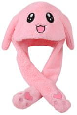 EXCELLENT Plyšová čiapka s pohyblivými ušami - Ružový králik