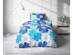 Povlečeme vše Bavlnené obliečky Kvety modré 140x200, 70x90 cm