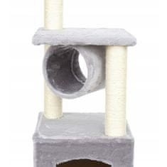 BB-Shop Šedý 5-úrovňový škrabací stĺpik pre mačky 93 cm Tunel+Home