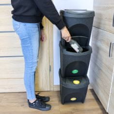 botle Set odpadkových košov ECO systém triedenia odpadu 3x25 l v antracitovej farbe