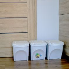 botle Set odpadkových košov ECO systém triedenia odpadu 3x25 l v Popolovo biela farba