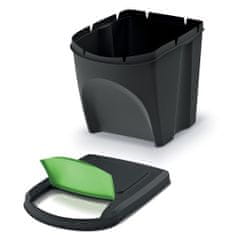 botle Set odpadkových košov ECO systém triedenia odpadu 4x25 l v čiernej farbe