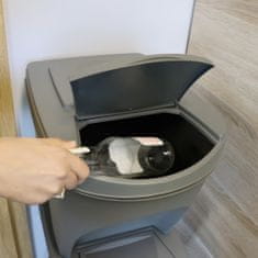 botle Set odpadkových košov ECO systém triedenia odpadu 4x25 l v sivej kamennej farbe