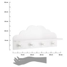 ModernHome Nástenný vešiak Cloud s policou biely