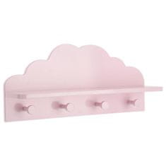 ModernHome Nástenný vešiak Cloud s policou ružový