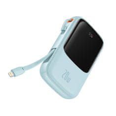 BASEUS Powerbanka Baseus Qpow Pro s kabelem Lightning, USB-C, USB, 10000 mAh, 20 W (modrá)