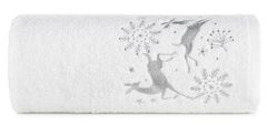 ModernHome Vianočný uterák SANTA/14 50x90 biely