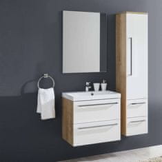 Mereo , Bino, kúpeľňová skrinka vysoká 33x33x163 cm, ľavé otváranie, biela, MER-CN667