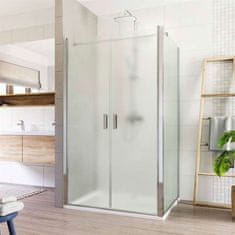 Mereo Lima, sprchovací kút 1000x1200 cm, obdĺžnik, lietacie dvere a pevný diel, chróm ALU, sklo Point, MER-CK88532K