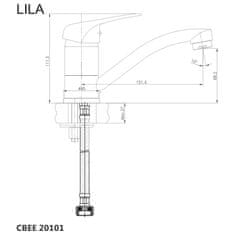 Mereo , Drezová stojanková batéria, Lila, s ramienkom plochým 170 mm, chróm, MER-CBEE20101