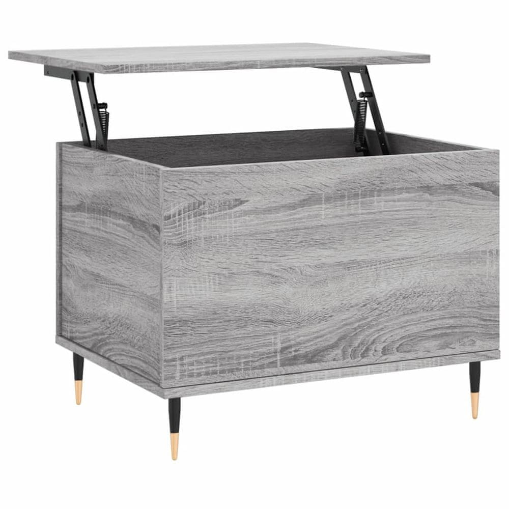 Vidaxl Konferenčný stolík sivý sonoma 60x44,5x45 cm spracované drevo