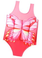 EXCELLENT Detské plavky s plavákmi veľkosť 110 - Ružový motýľ
