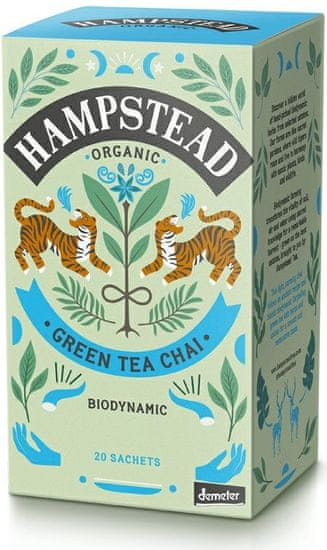 Hampstead Tea London BIO Chai zelený detoxikačný čaj s orientálnym korením 20 ks