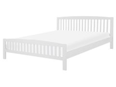 Beliani Drevená posteľ 160 x 200 cm biela CASTRES