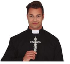 Kríž na krk strieborný - kňaz - 15 cm