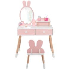 Timeless Tools Zajačikovský detský toaletný stolík so zrkadlom a stoličkou