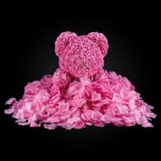 Medvídárek BIG Romantic medvedík z ruží 40cm darčekovo balený - ružový